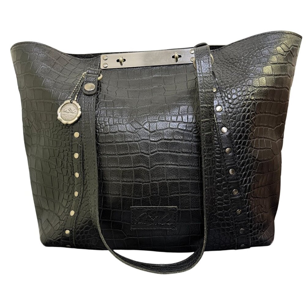 Patricia Nash Black Tote Bag With Double Shoulder Straps